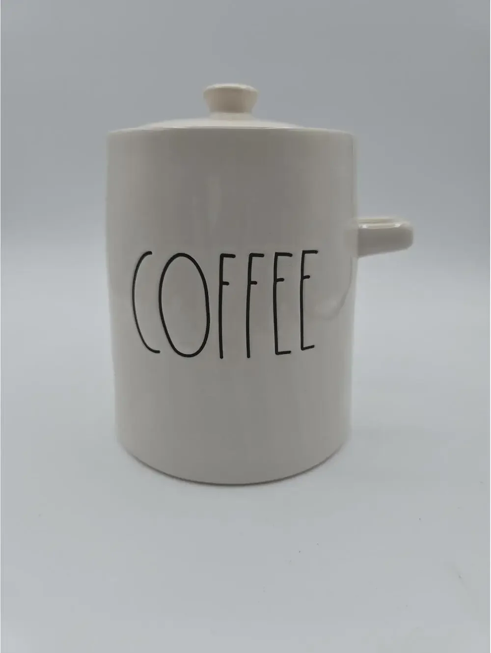 Rae Dunn White and Black COFFEE Canister w Lid Artisan Magenta Farmhouse Jar